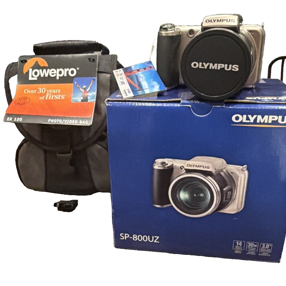 OLYMPUS SP-800UZ 14MP Digital Camera NEW 30x Wide Angle Dual Image 3.0‎ inch LCD